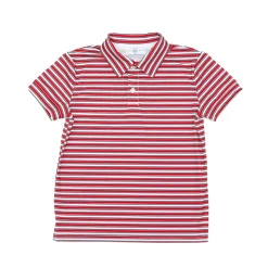 Match Point Polo in Rhode Island Red & Narragansett Navy Stripe
