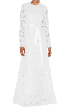 Maurene Dress White Embroiered Tulle