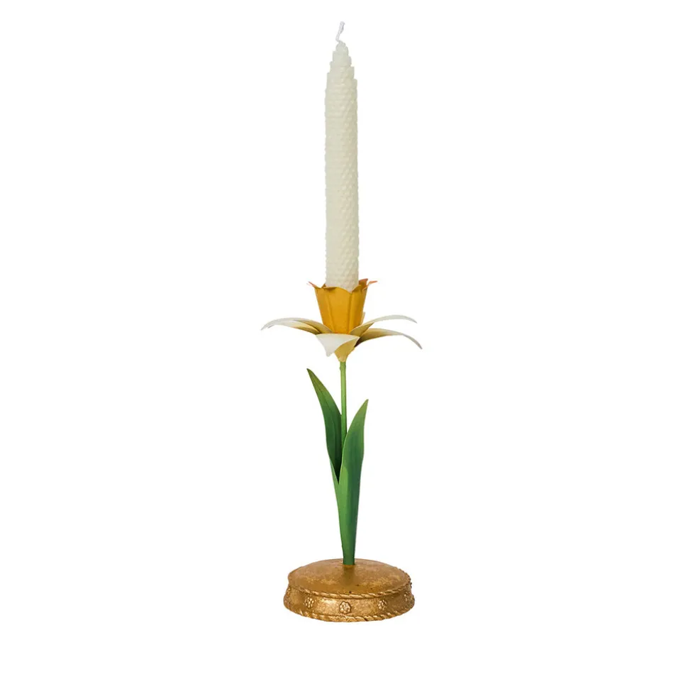 Meadow Walk Daffodil 9" Candlestick in Yellow