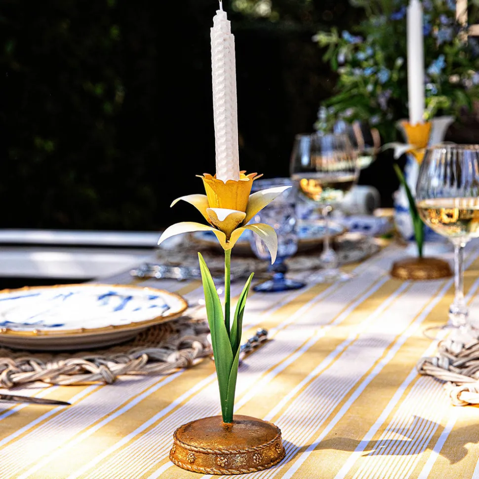 Meadow Walk Daffodil 9" Candlestick in Yellow