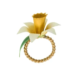 Meadow Walk Daffodil Napkin Ring, Set of 4 in Yellow