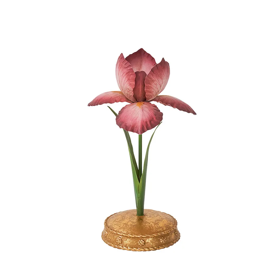 Meadow Walk Iris 9" Candlestick in Pink