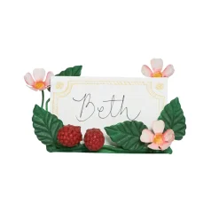 Meadow Walk Raspberries Place Card Holder, Set of 4 in Multi