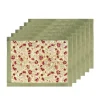 Meadows Placemats Red & Green, Set of 6