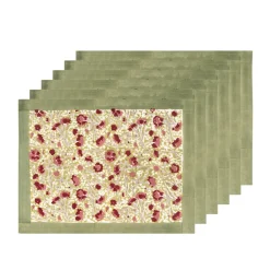 Meadows Placemats Red & Green, Set of 6