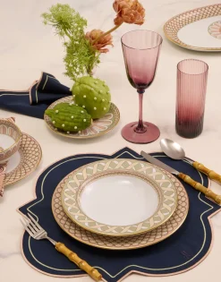 Medallion Placemats in Solid Navy, Set of 2