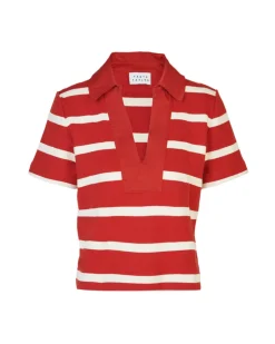 Melanie Top in Brick & Cream Stripe