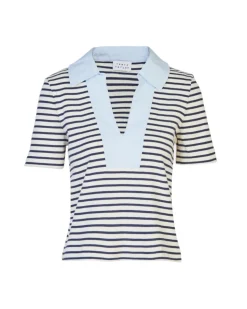 Melanie Top in Cream & Maritime Blue Stripe