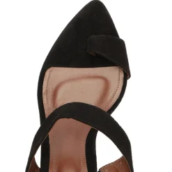 Melina Suede Sandal in Black