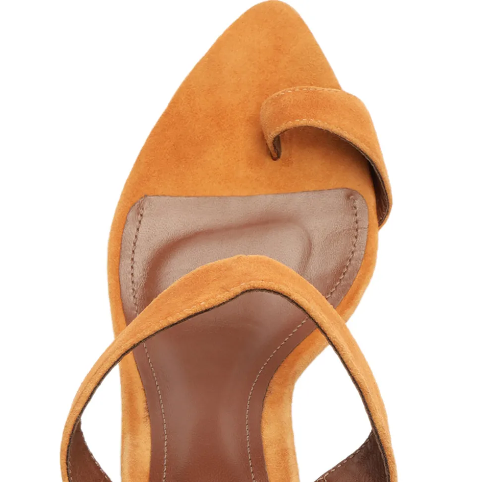 Melina Suede Sandal in Cuoio Brown