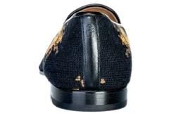 Men's Bee Black Needlepoint Slipper
