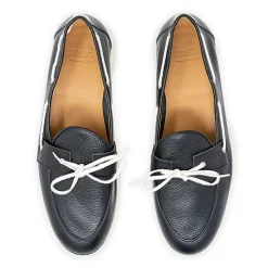 Men's Black Pebbled Leather Barca Yacht Loafer