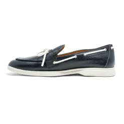 Men's Black Pebbled Leather Barca Yacht Loafer