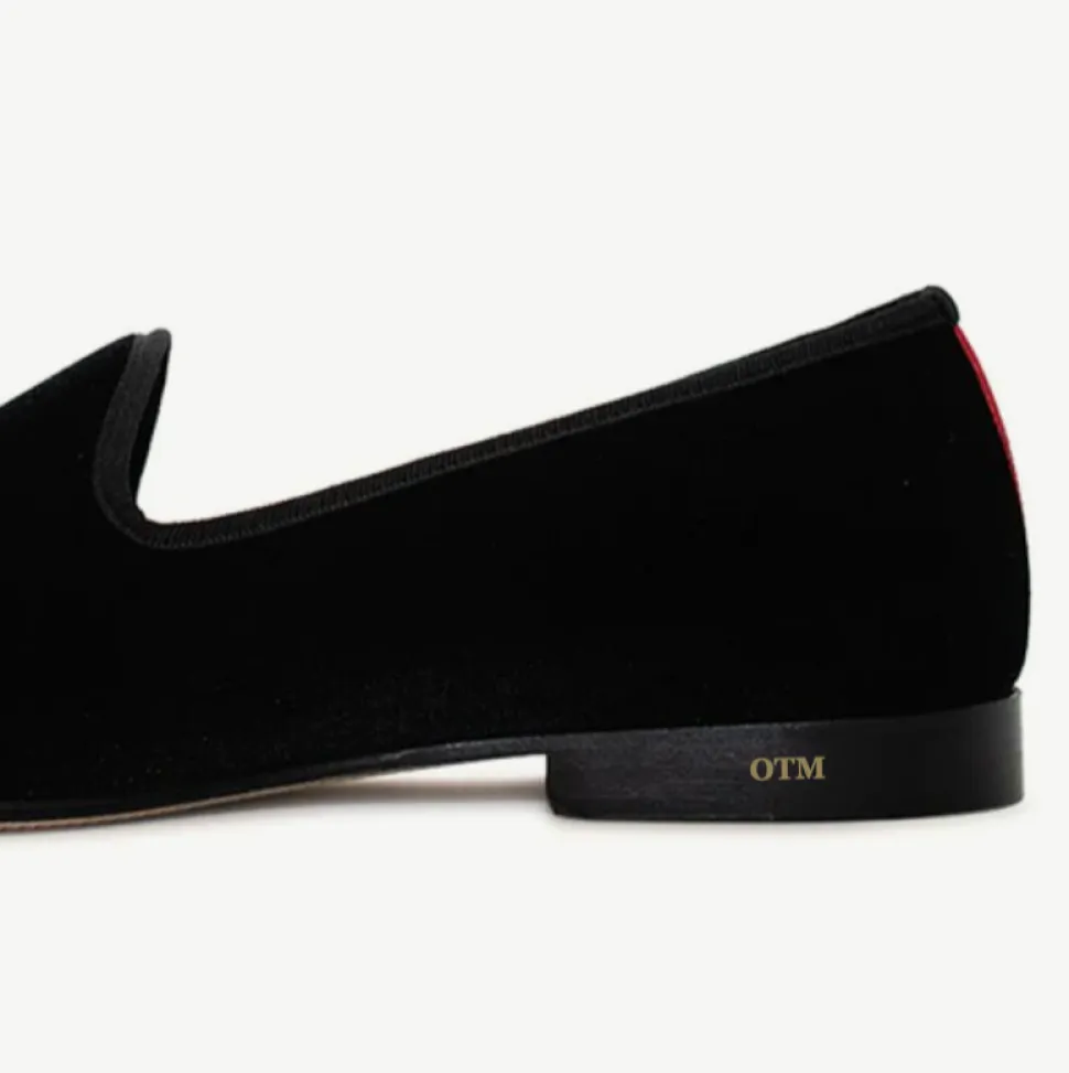 Men's Black Velvet Slipper II