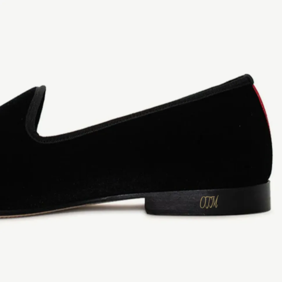 Men's Black Velvet Slipper II