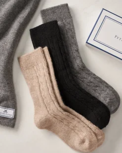 Men’s Cashmere Socks in Beige