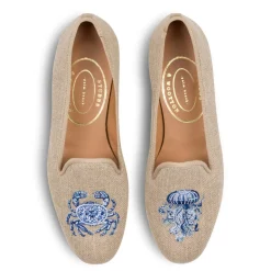 Men's Marine Natural Linen Slipper