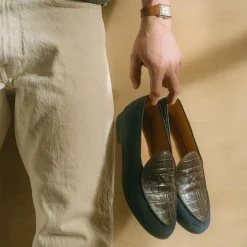 Men's Navy Croc Milano Loafer