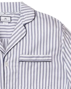 Men’s Navy French Ticking Pajama Set