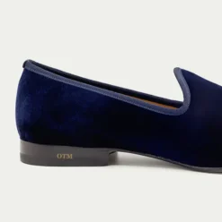Men's Navy Velvet Slipper II
