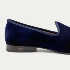 Men's Navy Velvet Slipper II