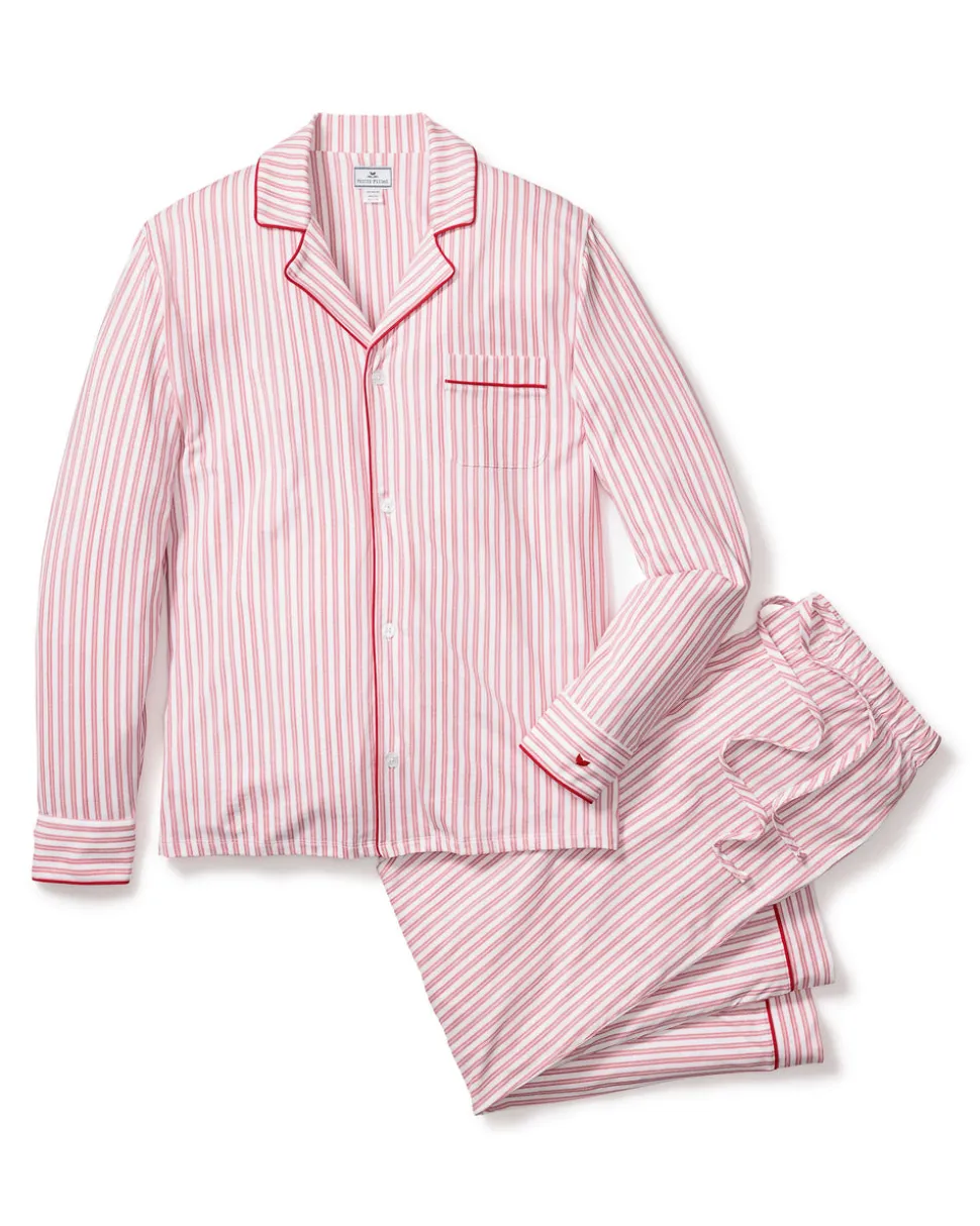 Men’s Pima Pajama Set in Antique Red Ticking