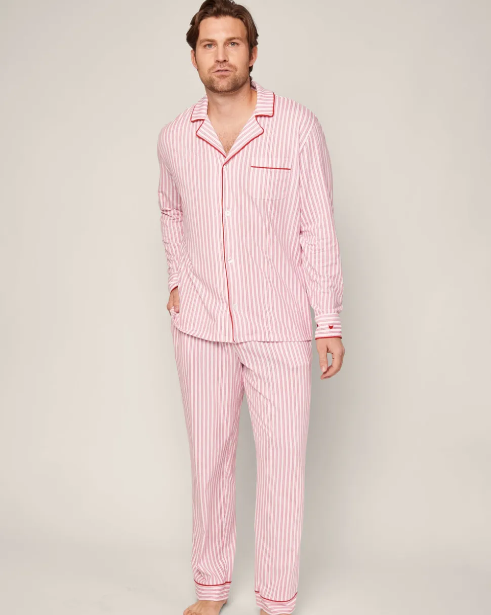 Men’s Pima Pajama Set in Antique Red Ticking