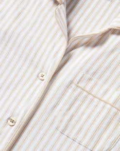 Men’s Pima Pajama Set in Camel Ticking