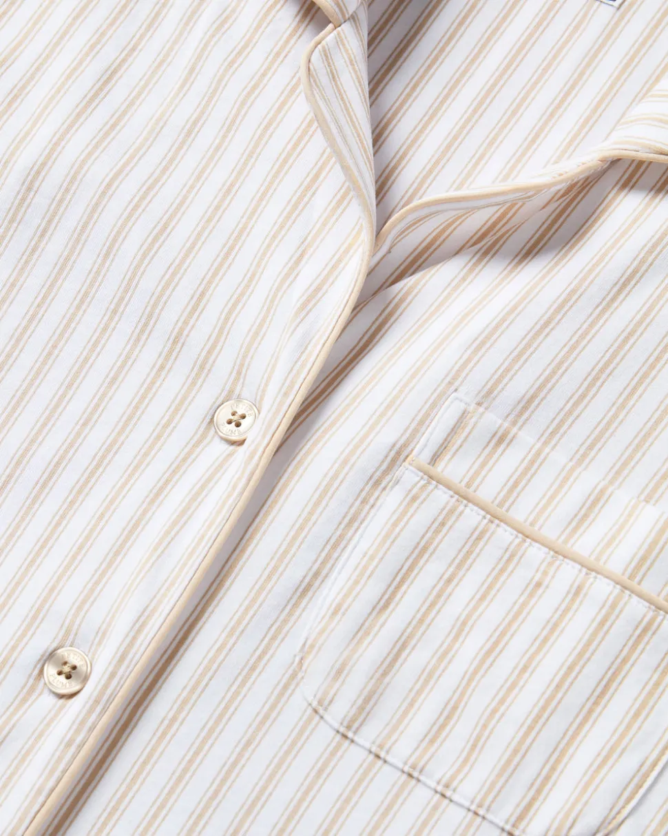 Men’s Pima Pajama Set in Camel Ticking