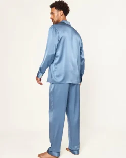 Men’s Silk Pajama Set in Mystique Blue