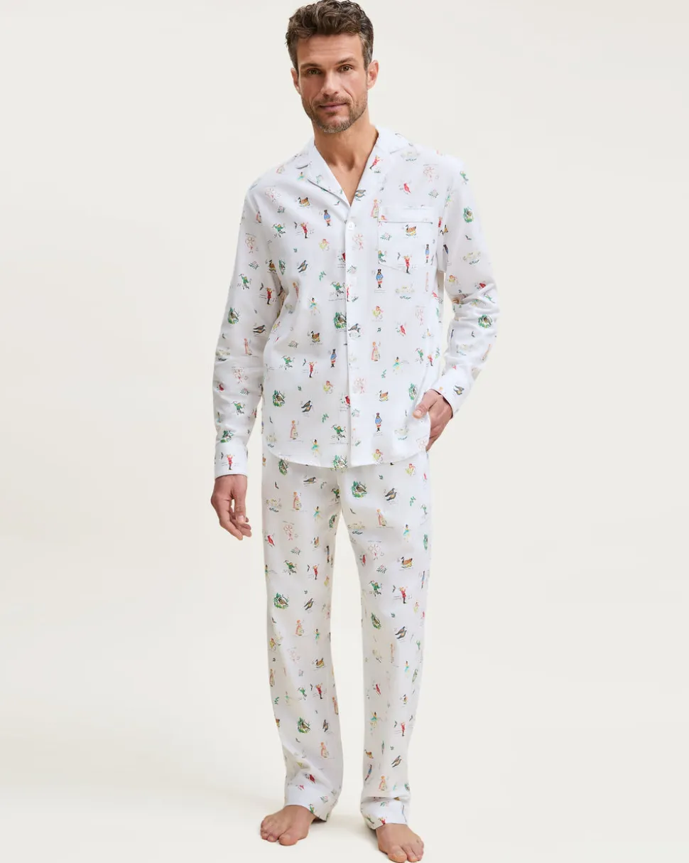 Men's Twill Pajama Set in 12 Days of Christmas