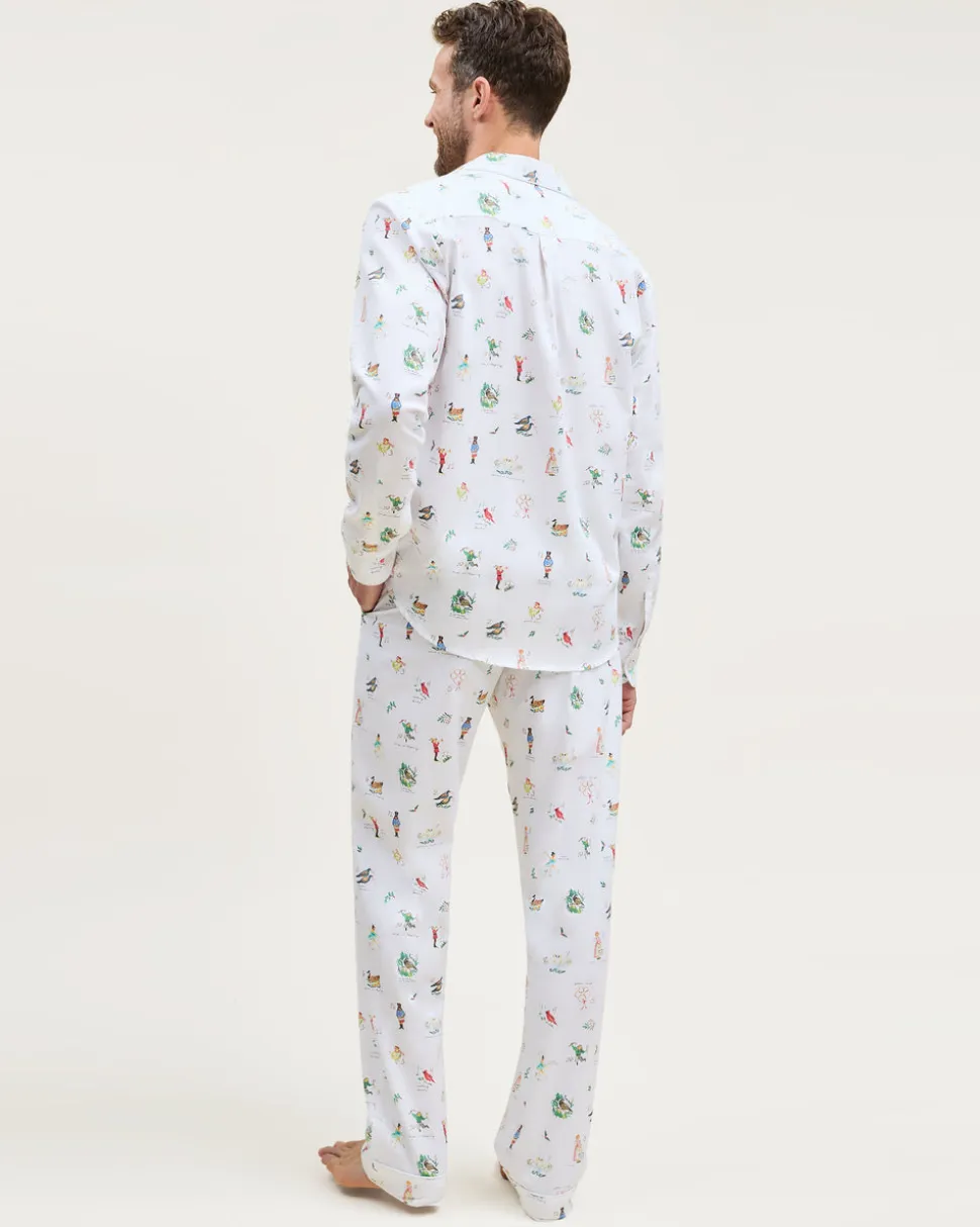 Men's Twill Pajama Set in 12 Days of Christmas