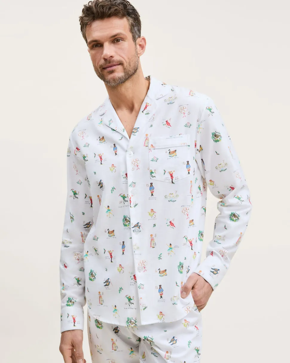 Men's Twill Pajama Set in 12 Days of Christmas