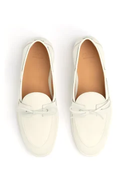 Men's Vintage White Pebbled Leather Barca Yacht Loafer