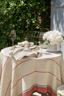 Menton Napkin in Natural & Denim, Set of 4