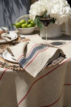 Menton Napkin in Natural & Denim, Set of 4