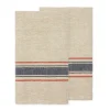 Menton Towel in Natural & Denim, Set of 2