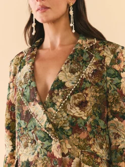 Meredith Blazer in Flora Floral Jacquard