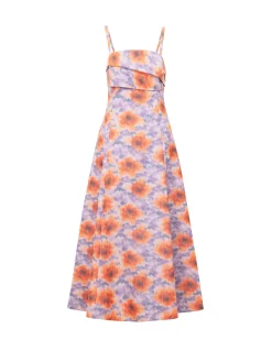 Meredith Dress in Orchid & Apricot