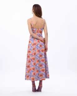 Meredith Dress in Orchid & Apricot
