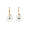 Mermaid Garden Hoop Earrings with Flower Charm