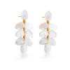 Mermaid Garden Vine Drop Earrings in Mother of Pearl