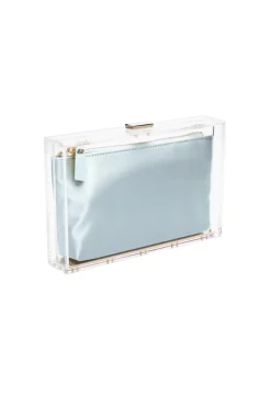 Mia Acrylic Clutch with Cinderella Blue Pouch