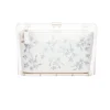 Mia Acrylic Clutch with Ivory Pouch in Blue Flowers