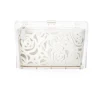 Mia Acrylic Clutch with Ivory Laser Cut Rose