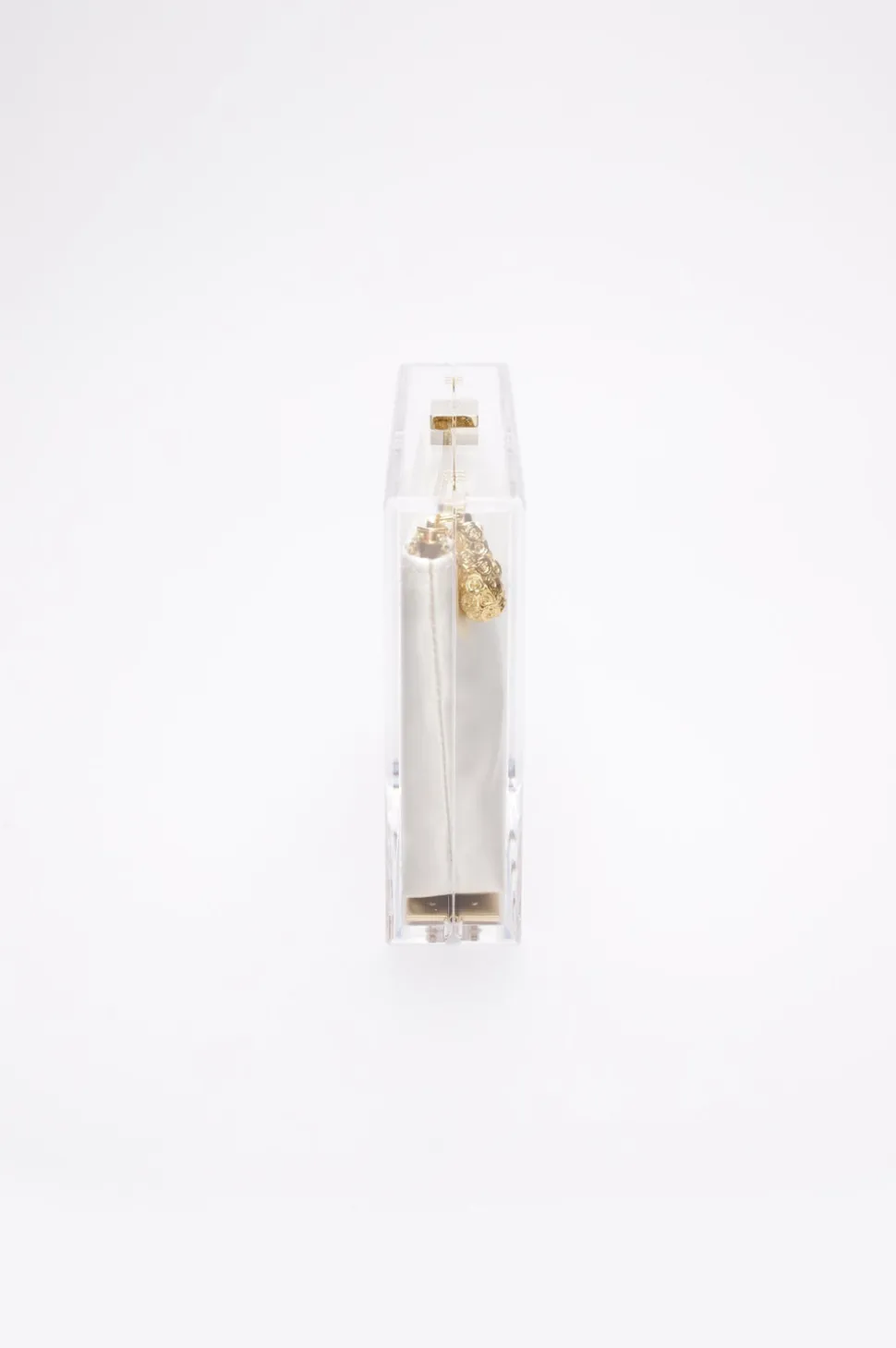 Mia Acrylic Clutch with Ivory Laser Cut Rose