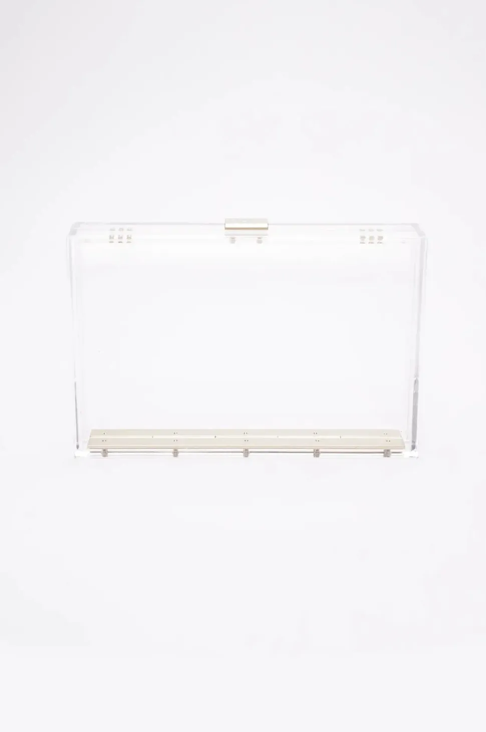 Mia Acrylic Clutch with Ivory Laser Cut Rose