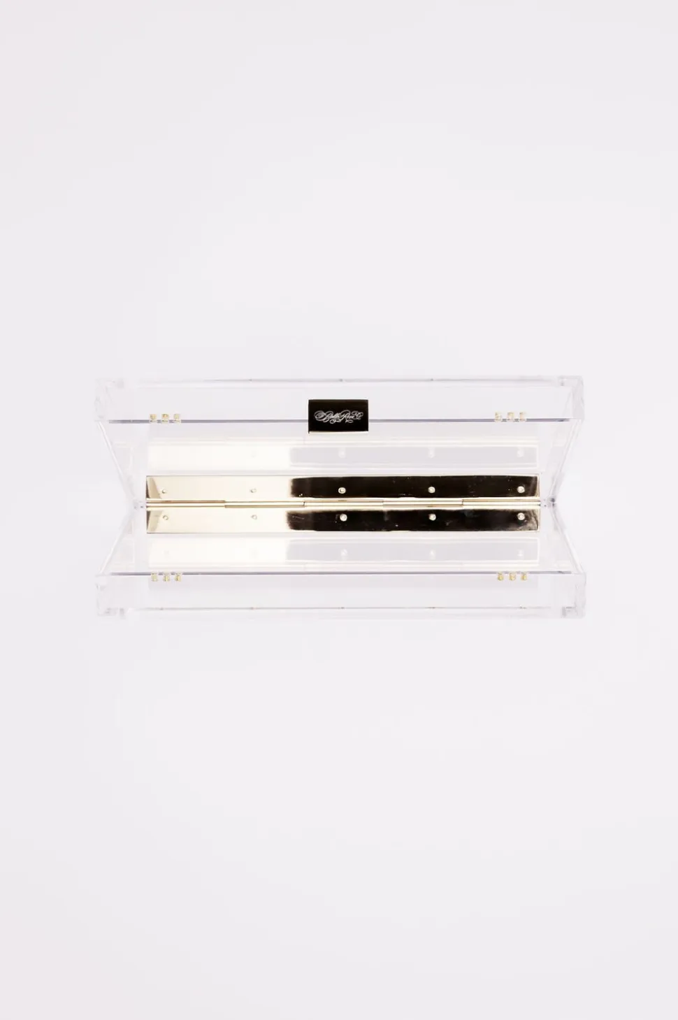 Mia Acrylic Clutch with Ivory Satin Zipper Pouch