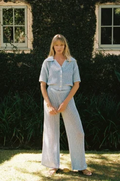 Mia Cloud Knit Pant in Cashmere Blue