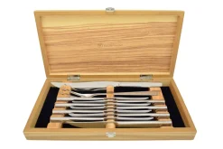Mignon Steak Knife Set in Olivewood Presentation Box, Set of 10